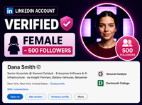 LinkedIn Account Verified (Female - 500 Followers)