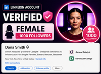 LinkedIn Account Verified (Female - 1000 Followers)