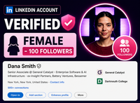 LinkedIn Account Verified (Female - 100 Followers)