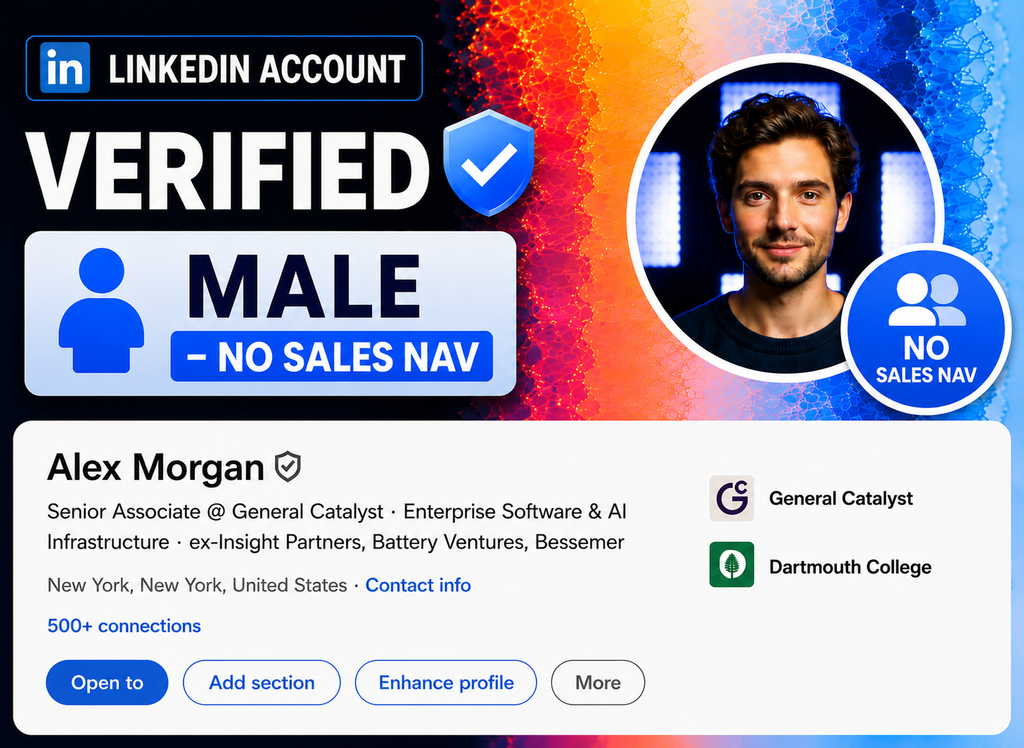 LinkedIn Account Verified (Male - No Sales Nav)