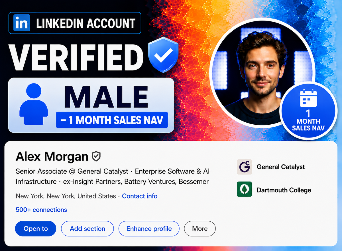 LinkedIn Account Verified (Male - 1 Month Sales Nav)