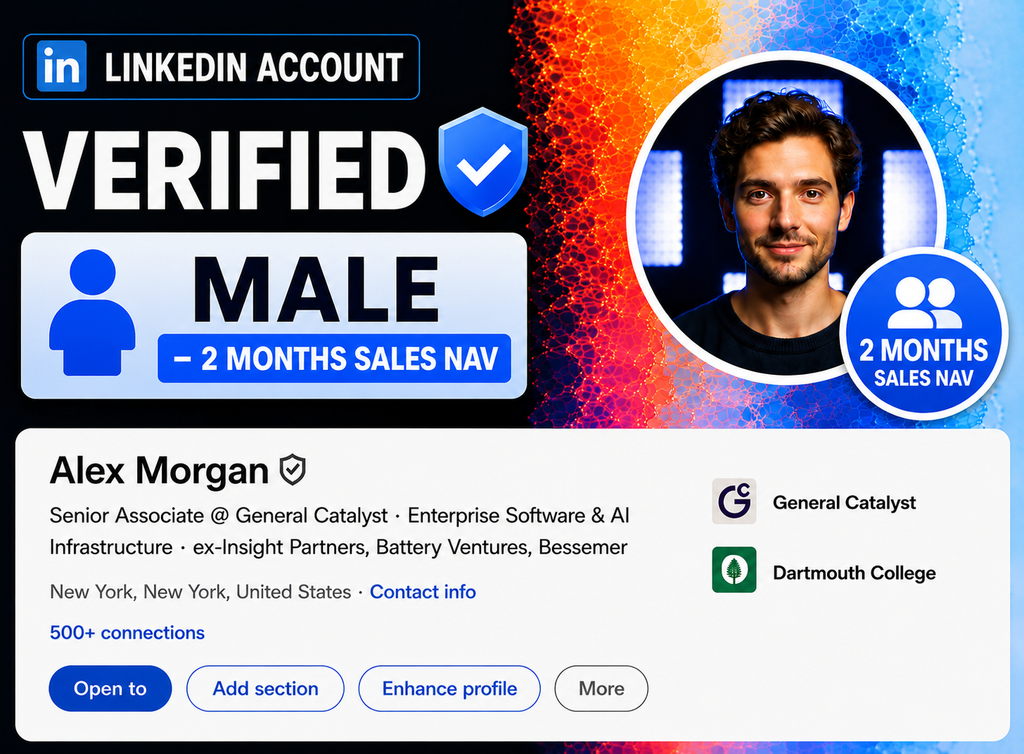 LinkedIn Account Verified (Male - 2 Months Sales Nav)