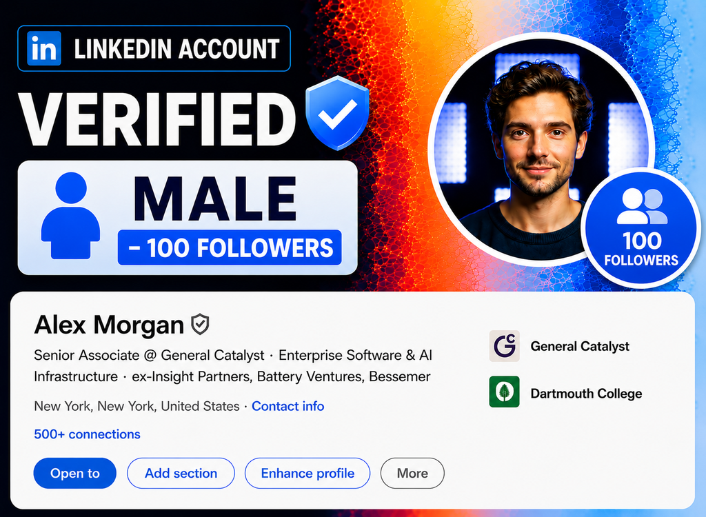 LinkedIn Account Verified (Male - 100 Followers)