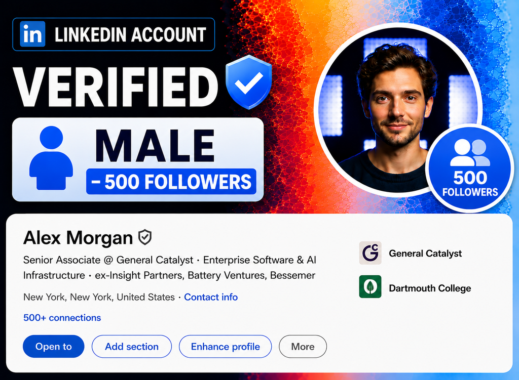 LinkedIn Account Verified (Male - 500 Followers)
