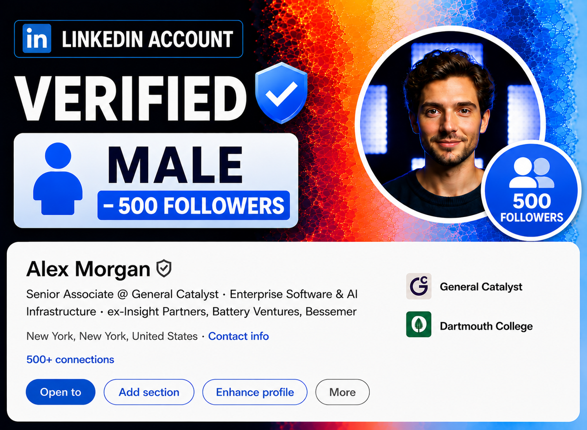 LinkedIn Account Verified (Male - 500 Followers)