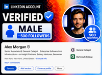 LinkedIn Account Verified (Male - 500 Followers)