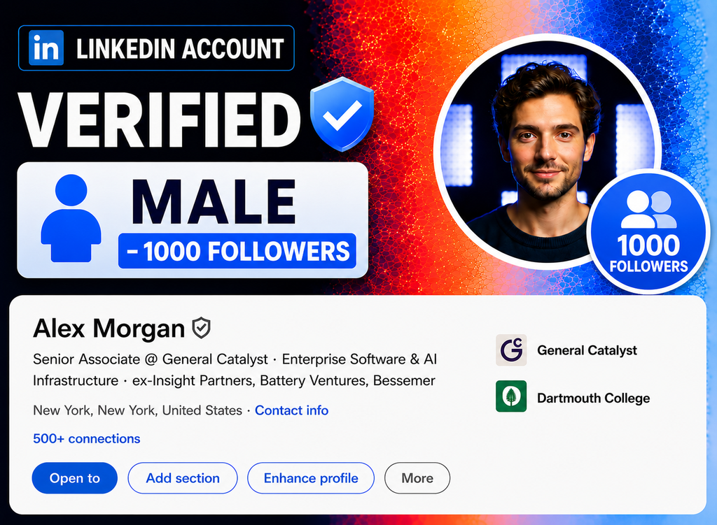 LinkedIn Account Verified (Male - 1000 Followers)